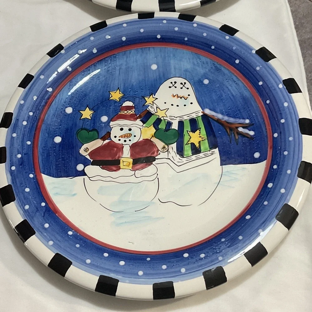 Festive Snowman Plates Set